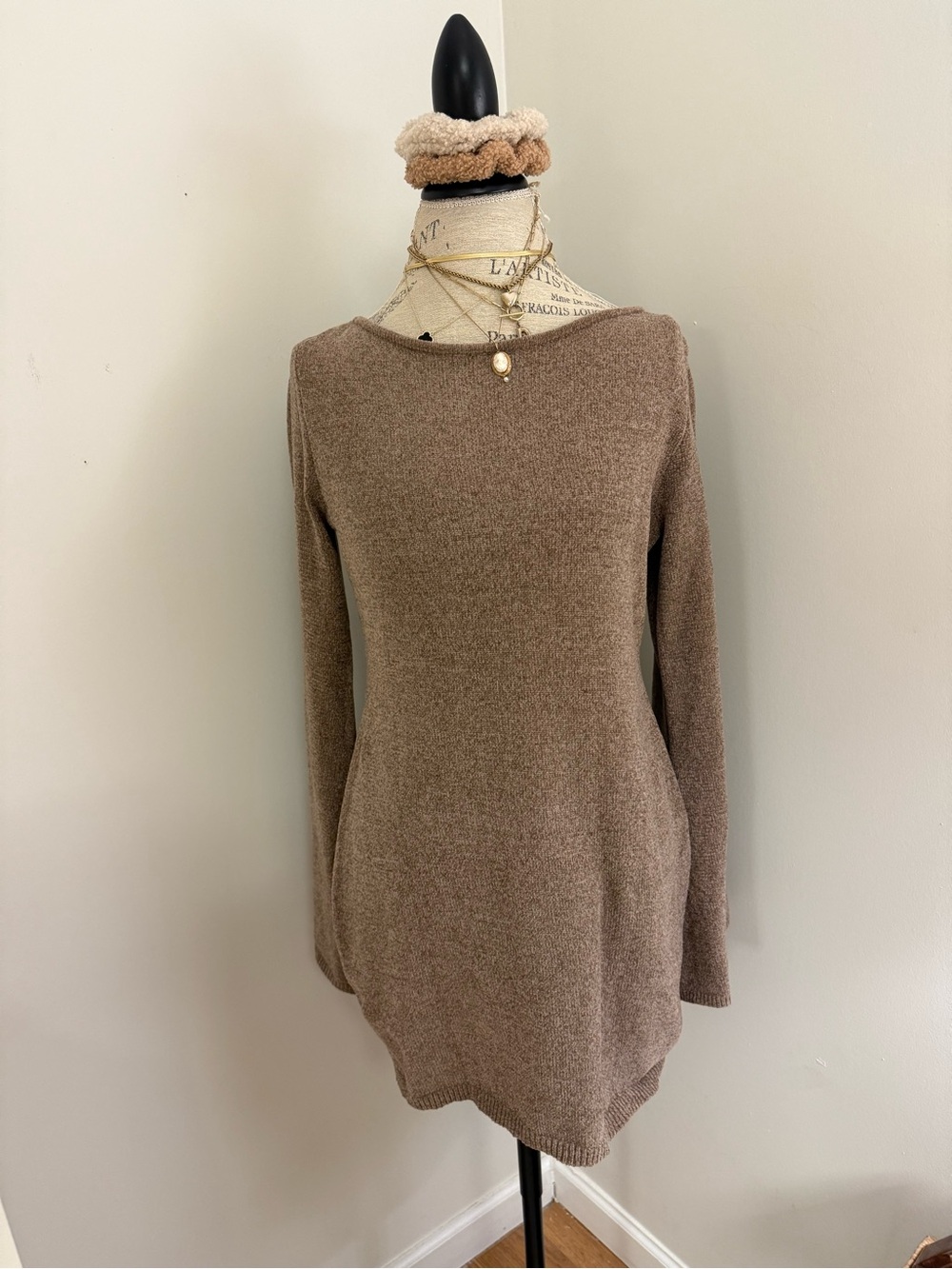 PrettyLittleThing Brown Knit Long Sleeve Tunic